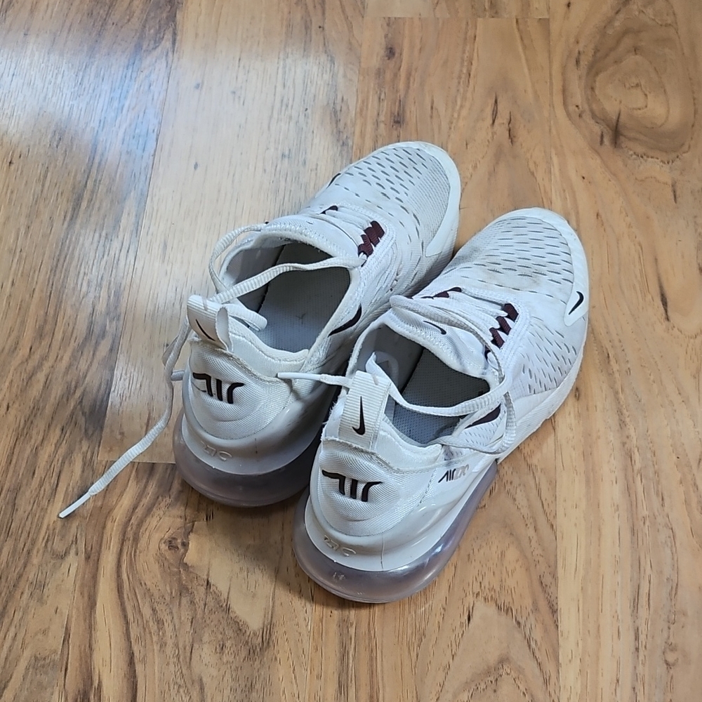 Nike Air Max 270 - White and Maroon Athletic Sneakers
